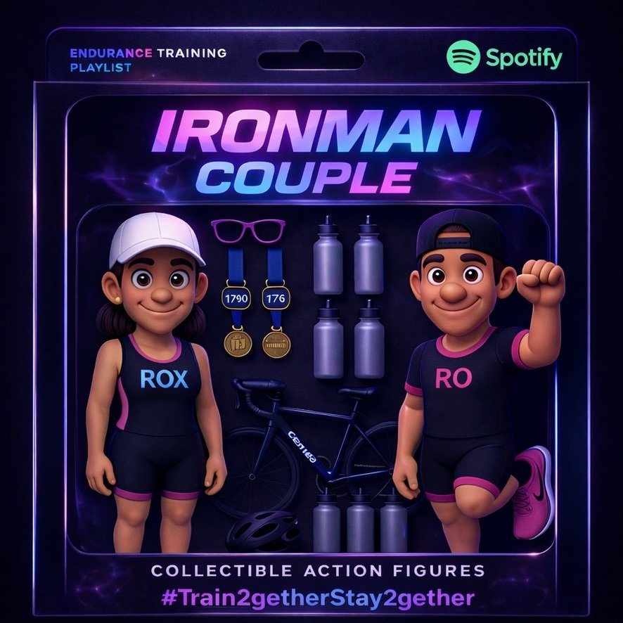 Ilustración de la playlist de entrenamiento como figuras coleccionables.